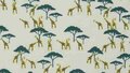 Licht groene tricot stof met giraf en bomen kopen 