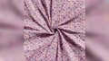 Roze katoen poplin stof met millefleurs bloemen kopen 