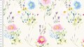 Ecru viscose tricot stof met bloemen in waterverf kopen 