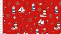 Rode tricot stof met marine thema kopen 