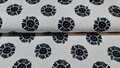Witte stretch katoen tricot met zwarte zonnetje kopen