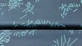 Marineblauwe stretch katoen met mintgroene strepen - hoogwaardige rekbare stof
