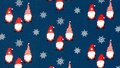 marineblauwe kerststof met kabouters