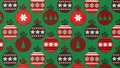 groene kerststof met kerstballen