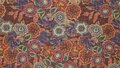 Rode jersey stretch stof met digitale bloemenprint
