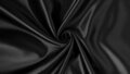 Zijdemat zwarte satijn met elegante valling