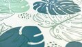 Detail van bladerenprint op tafelzeil