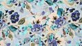Viscose stretch stof blauw met floral digital print